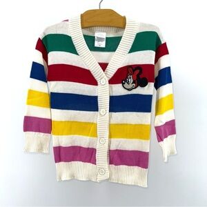 Disney 100 Anniversary Striped Cardigan Sweater with Minnie Mouse